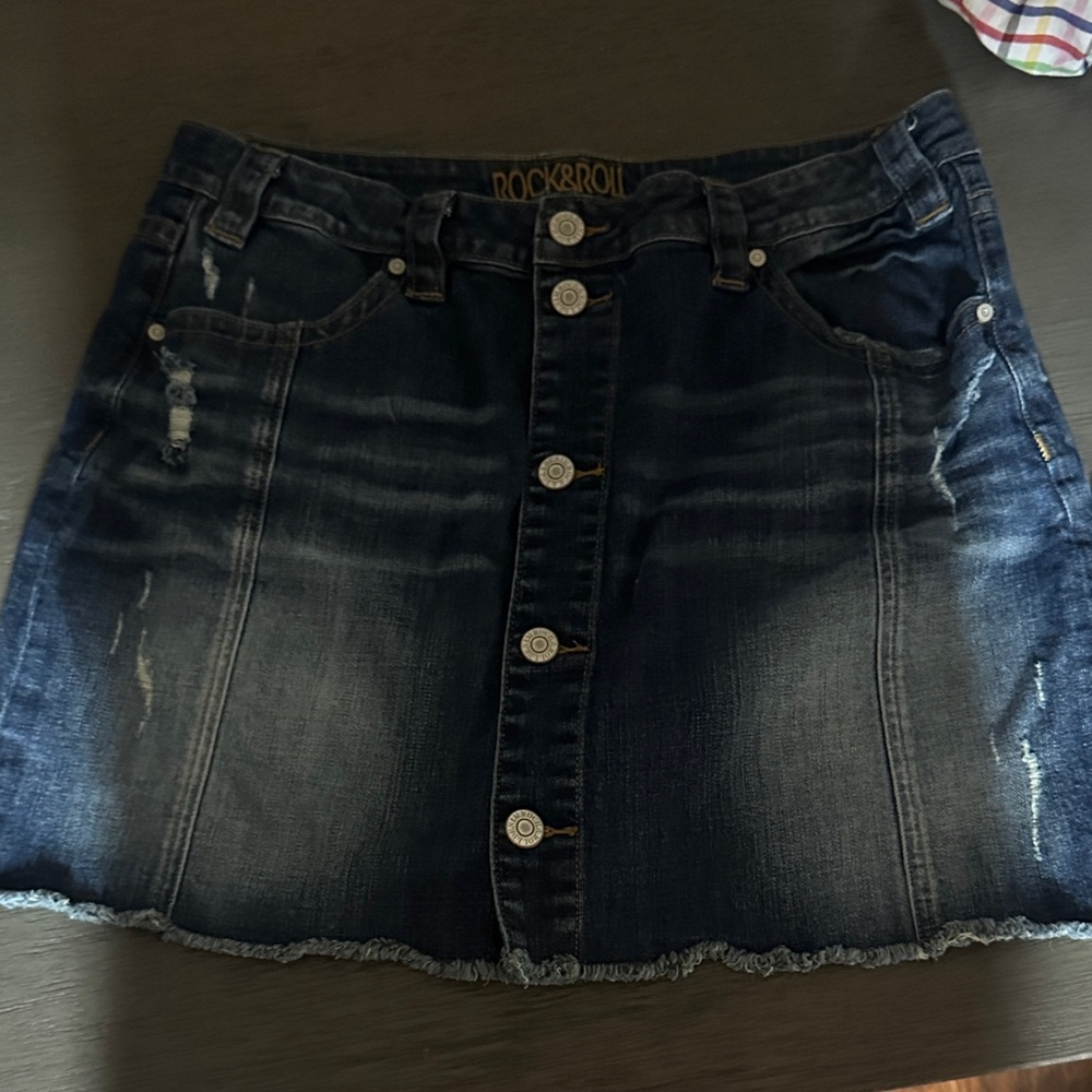 Rock & Roll Cowgirl Dark Denim Midi Skirt